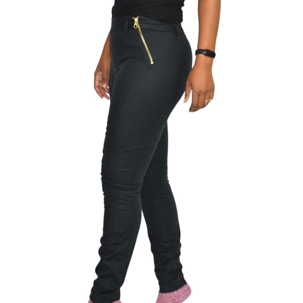 Ted Baker Black Tailored Pants Angled Zipper High Rise Stretch Trousers Dress XS